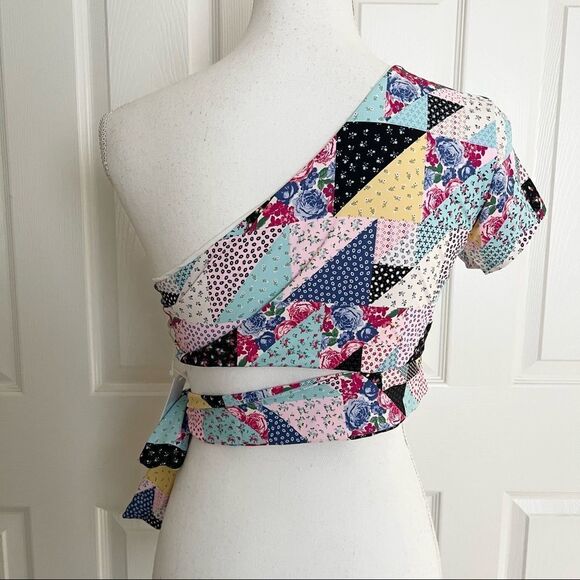 Frankies Bikinis Patchwork Halterneck Bikini Top and Puck Bikini Bottom Medium - Picture 6 of 12